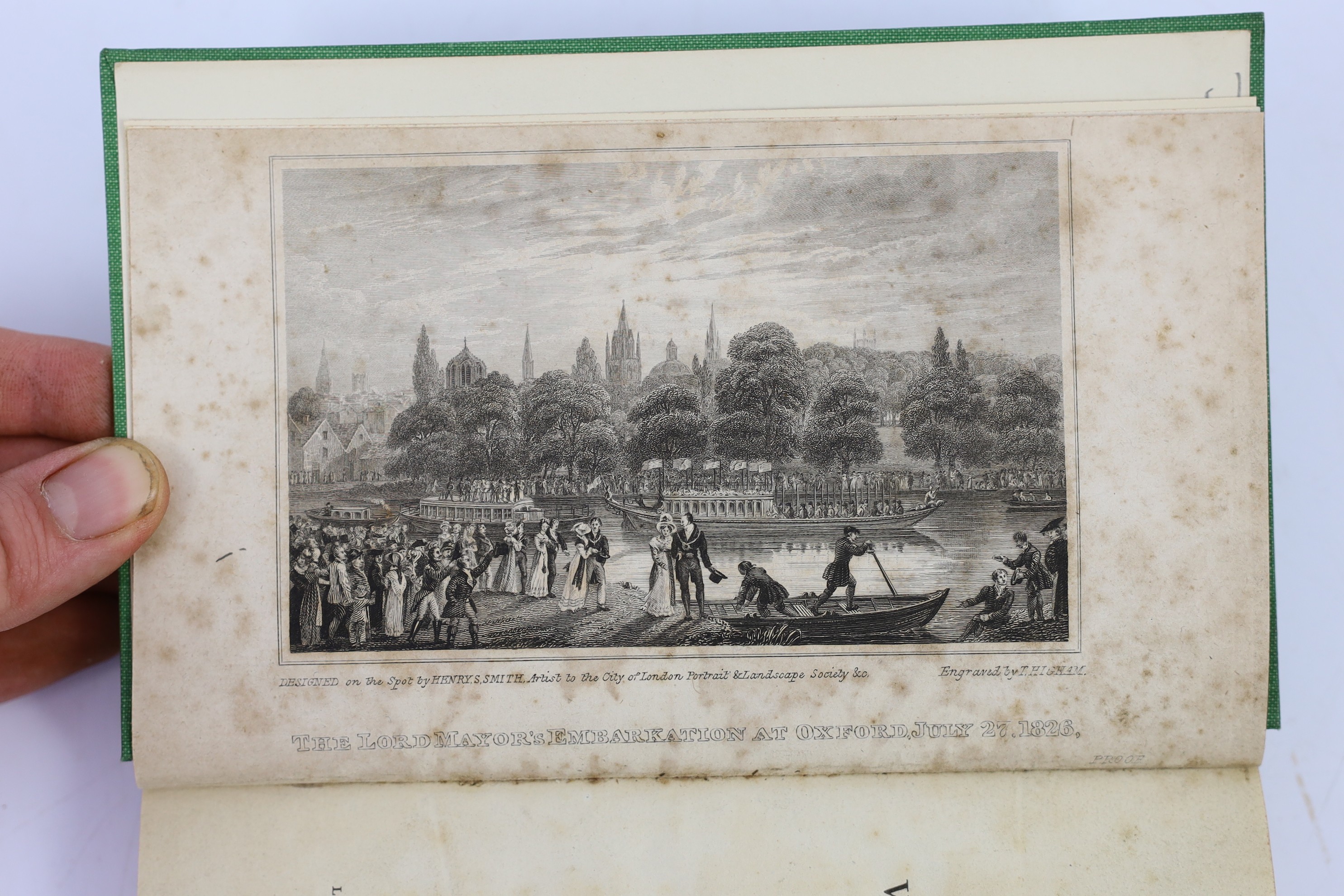 OXON: (Dillon, Rev. Robert Crawford). The Lord Mayor's Visit to Oxford, in the month of July, 1826. Written at the desire of the party, by the Chaplain to the Mayoratty. 2 plates; rebound cloth, sm. 8vo. 1826